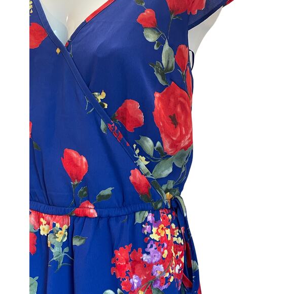 Skies Are Blue Sz S Wrap Dress Ruffle Straps Blue Floral Balletcore Romantic New - Picture 5 of 10